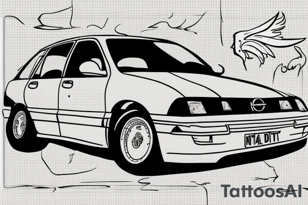 Opel Omega A drift tattoo idea