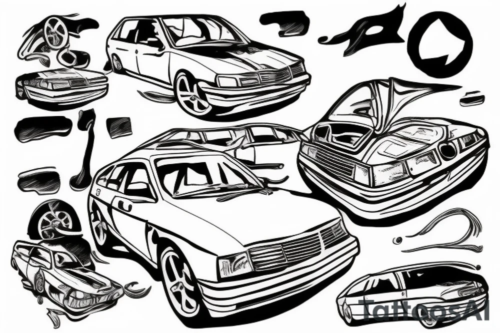 Opel Omega A drift tattoo idea