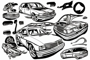 Opel Omega A drift tattoo idea