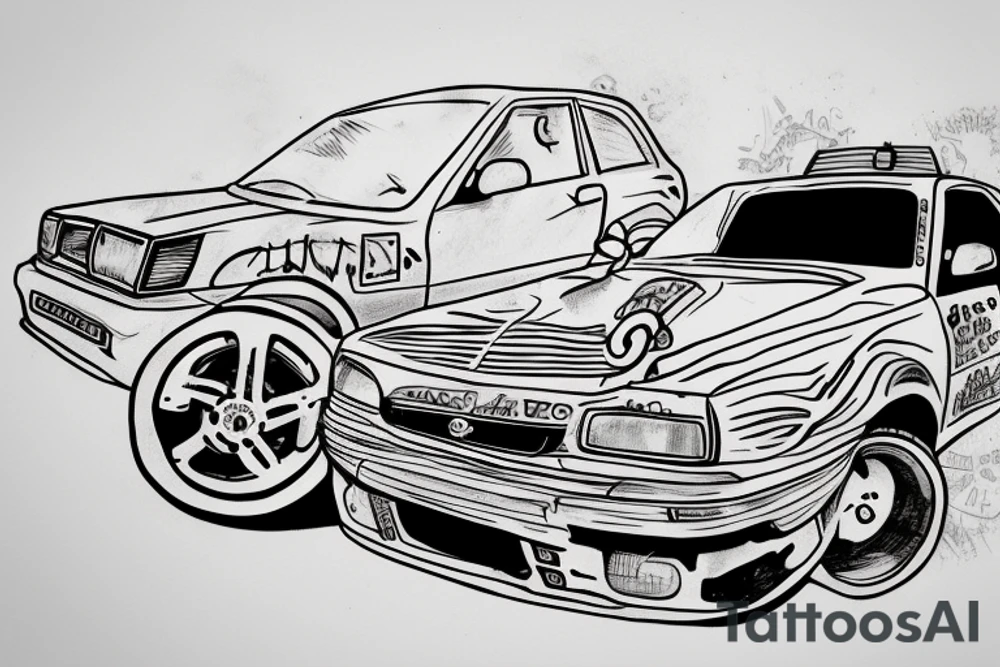 Opel Omega A drift tattoo idea