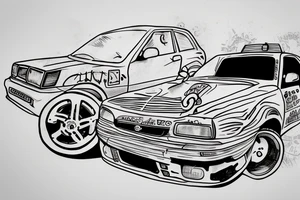 Opel Omega A drift tattoo idea