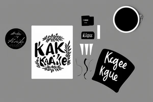 “kakê” this text print on coffe mug tattoo idea