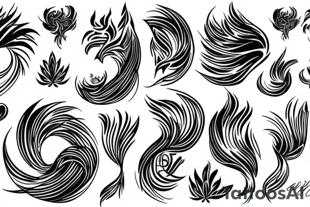 Phoenix feminine tattoo idea