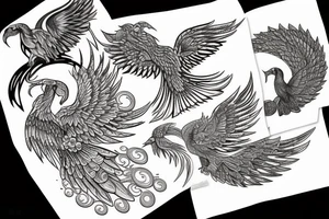 Phoenix feminine tattoo idea