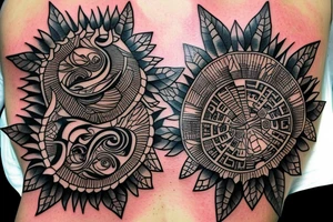 complete a tattoo where A turtle and a felling tattoo idea