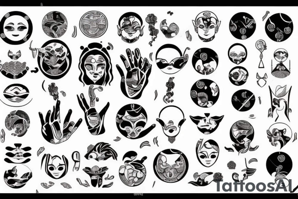 God waving human tattoo idea