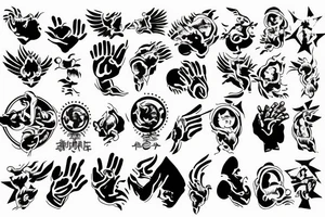 God waving human tattoo idea
