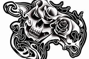 Race horse rose skull star tattoo idea