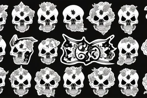 horse rose skull star tattoo idea