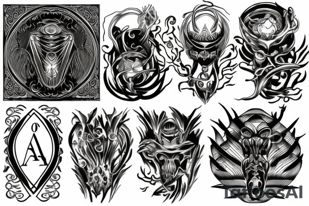 Alpha omega and uroboros tattoo idea