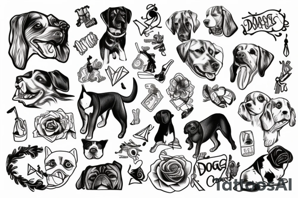 a dog running tattoo idea
