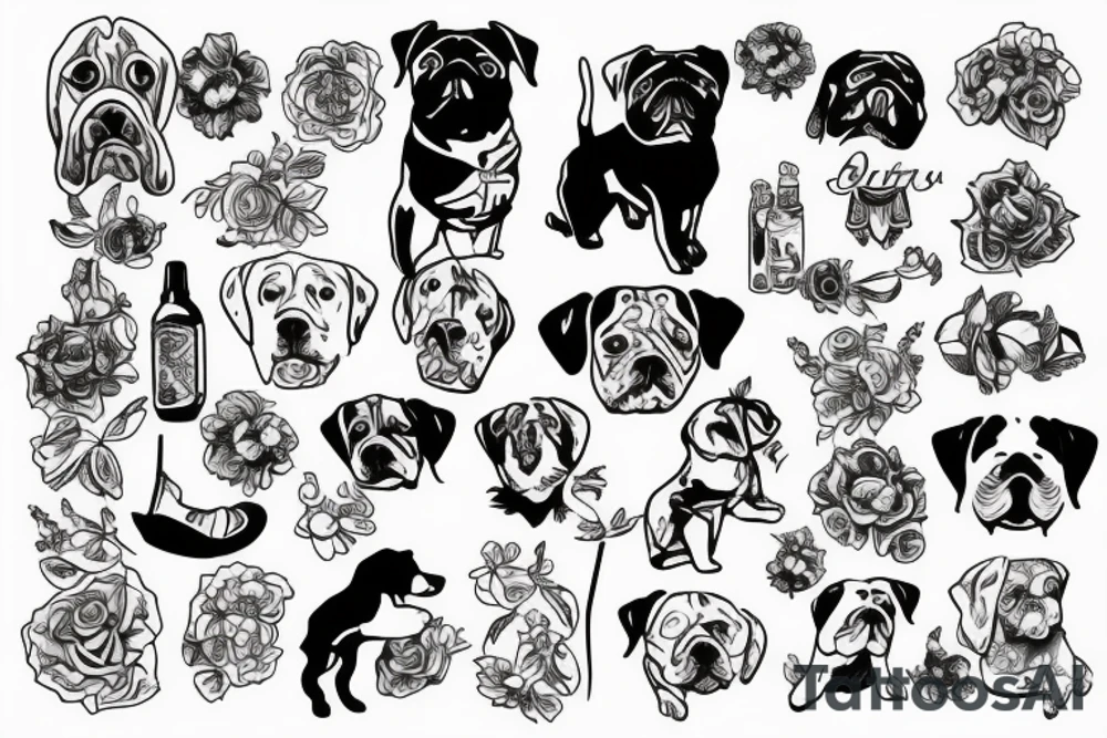 a dog running tattoo idea