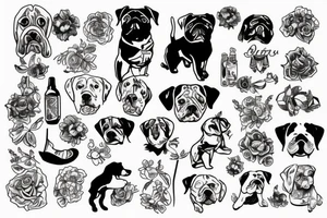 a dog running tattoo idea