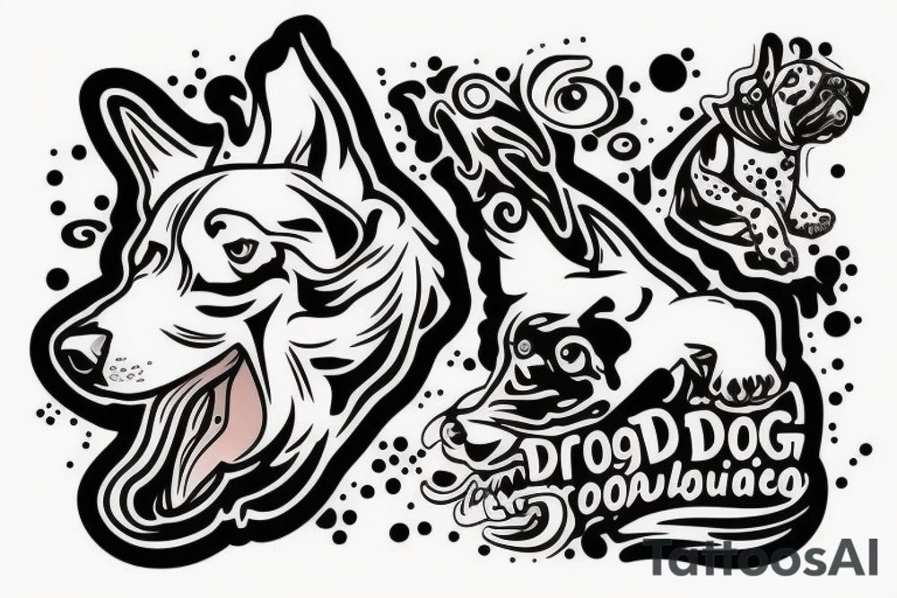 a dog running tattoo idea