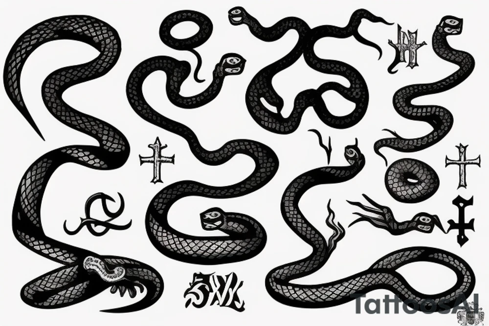 Snake around grave tattoo idea