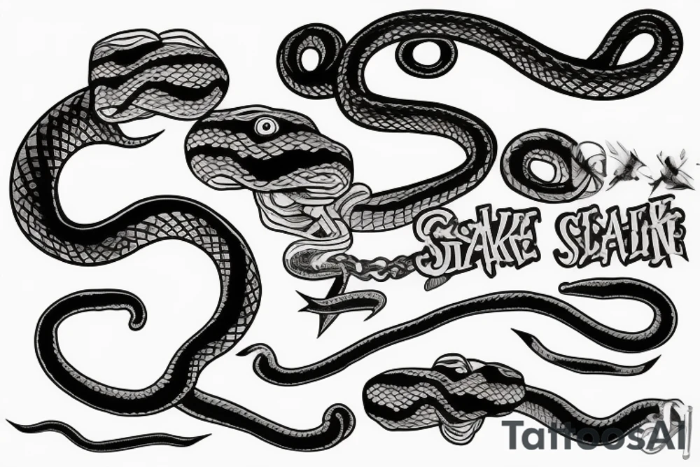 Snake around grave tattoo idea