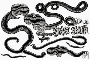 Snake around grave tattoo idea