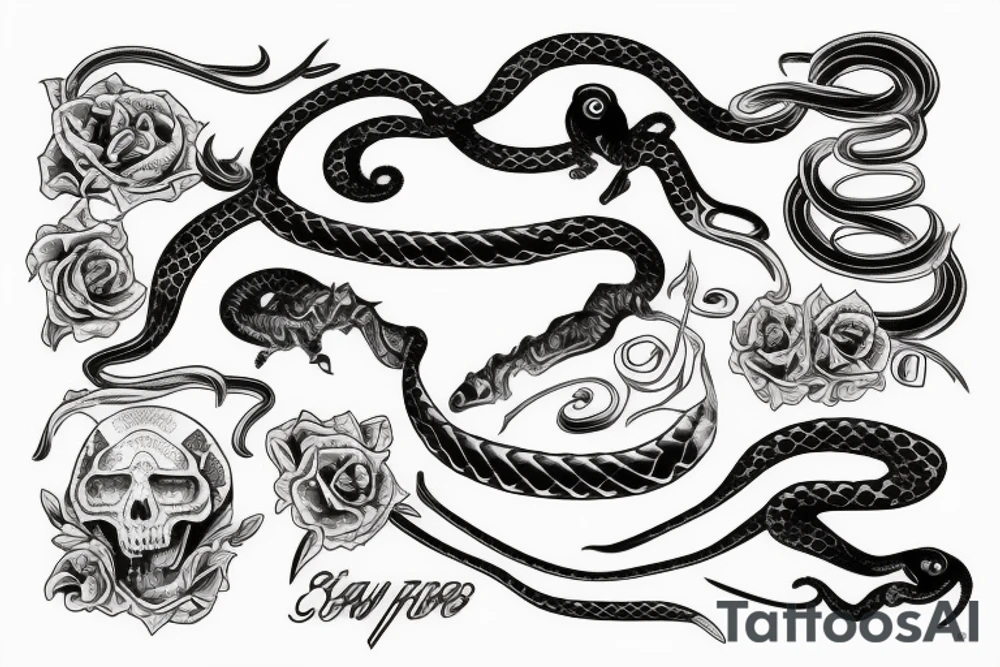 Snake around grave tattoo idea