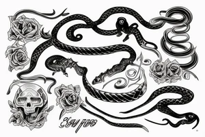 Snake around grave tattoo idea