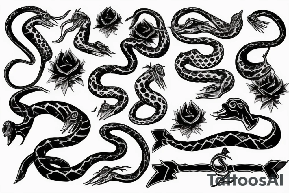 Snake around grave tattoo idea
