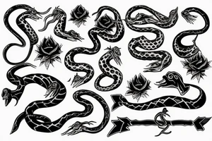 Snake around grave tattoo idea