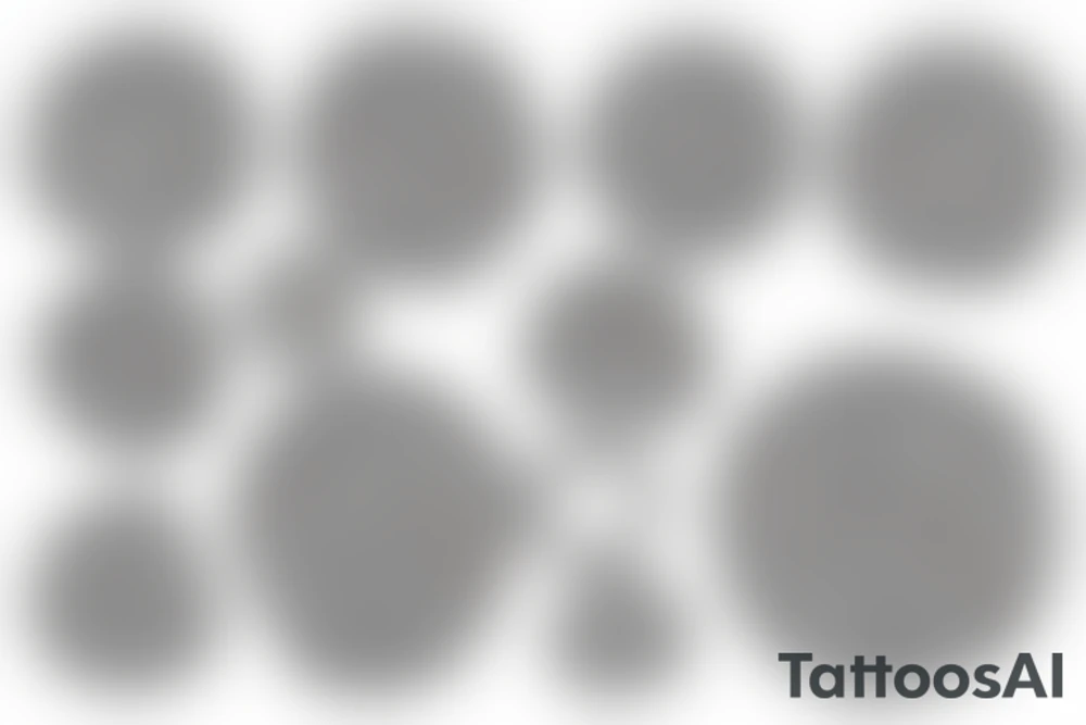 Lines solid circles open circles tattoo idea