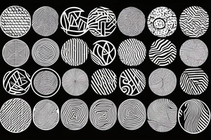 Lines solid circles open circles tattoo idea