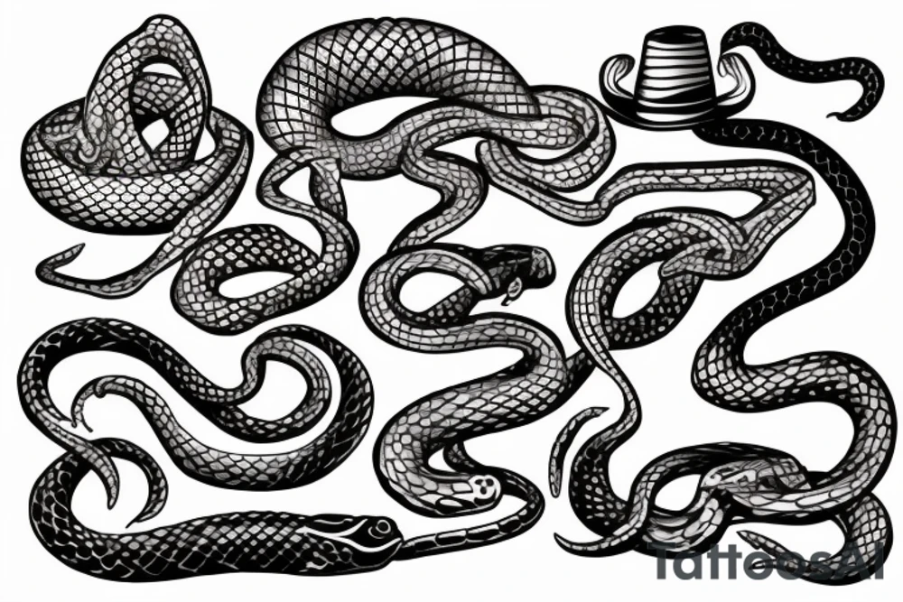 Snake around tombstone tattoo idea