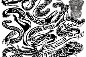 Snake squeezing a tombstone tattoo idea