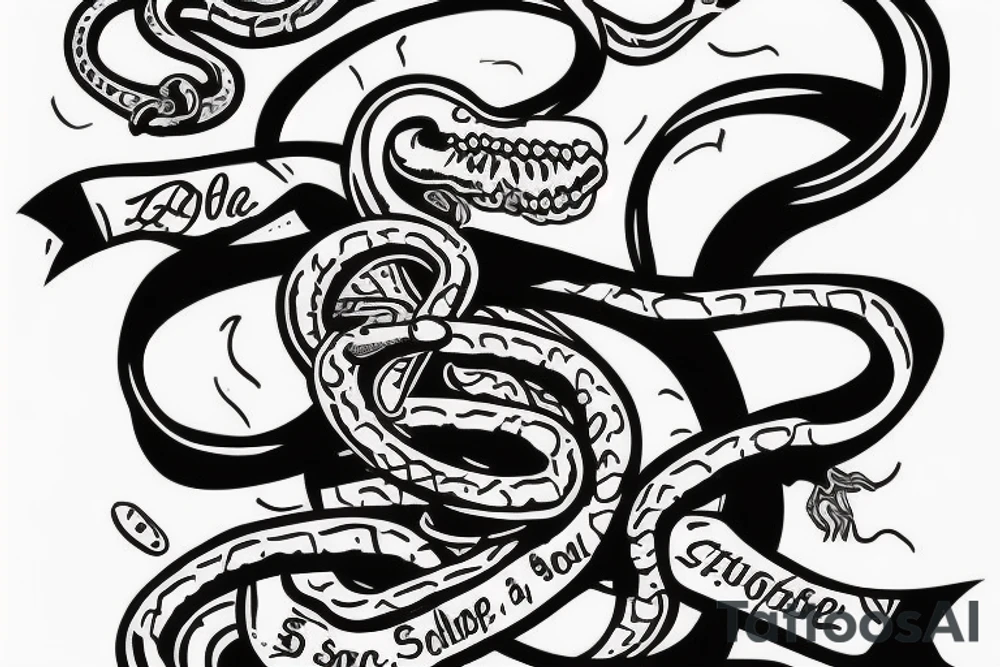 Snake squeezing a tombstone tattoo idea