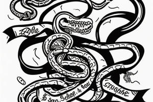 Snake squeezing a tombstone tattoo idea