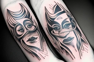Hand Sleeve with a person wearing a smoke mask tattoo idea