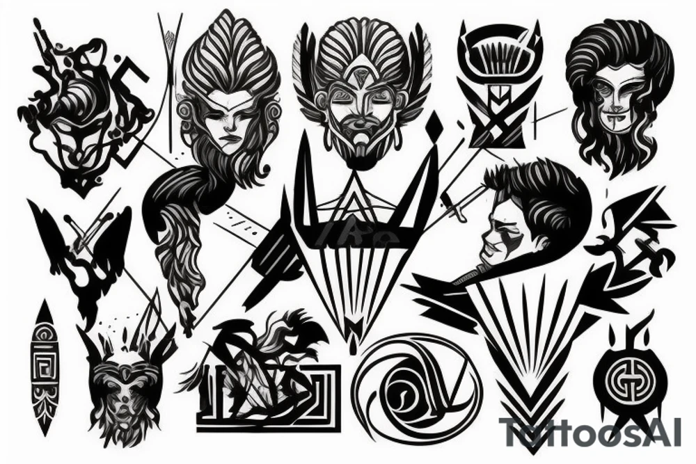 Greek gods fighting tattoo idea