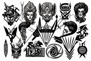 Greek gods fighting tattoo idea