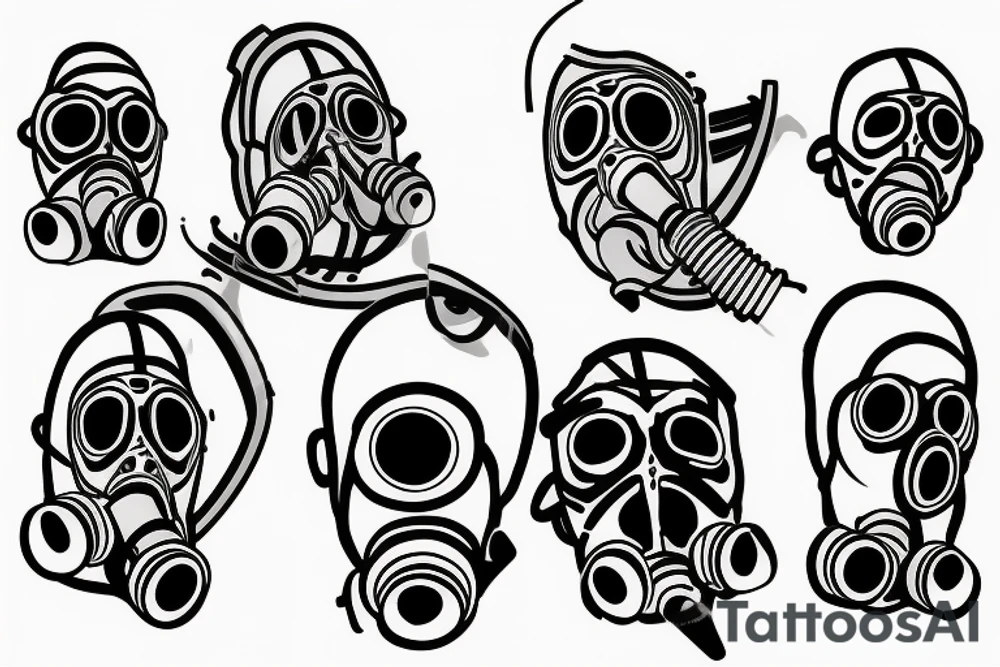Dark Gas Mask on Leg tattoo idea
