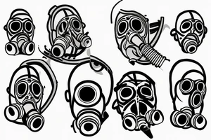 Dark Gas Mask on Leg tattoo idea