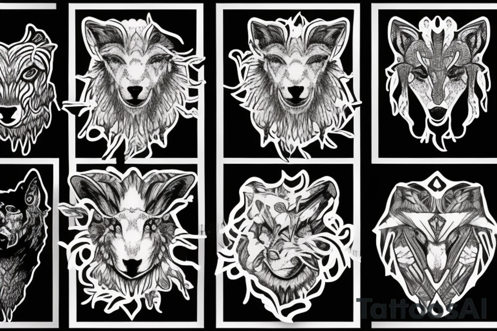 a sheep in draped with the flayed skin of a wolf tattoo idea