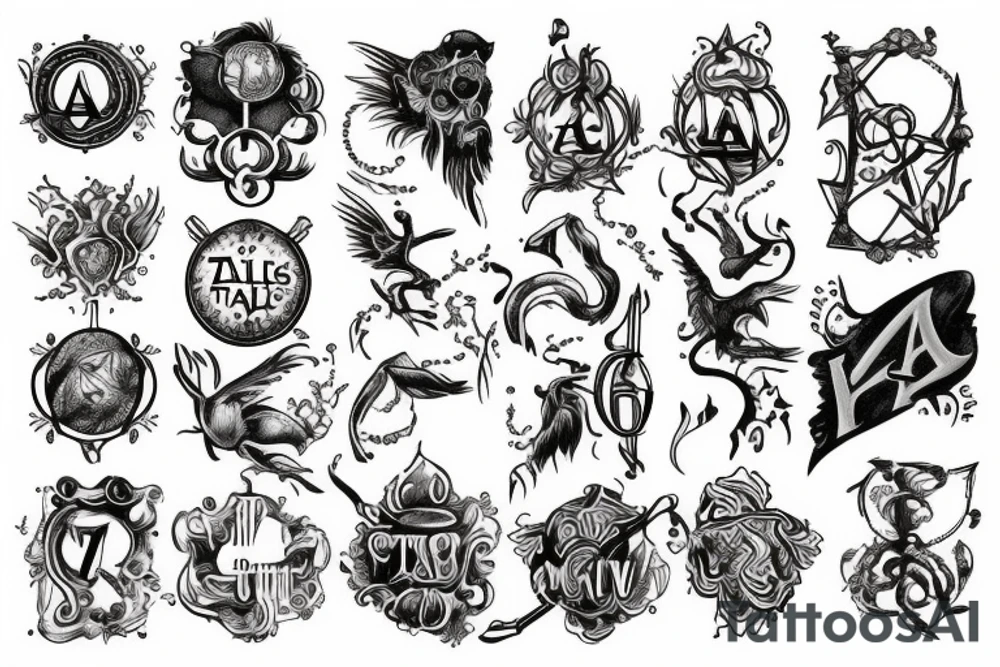 text saying "Tales of Alchemy" tattoo idea