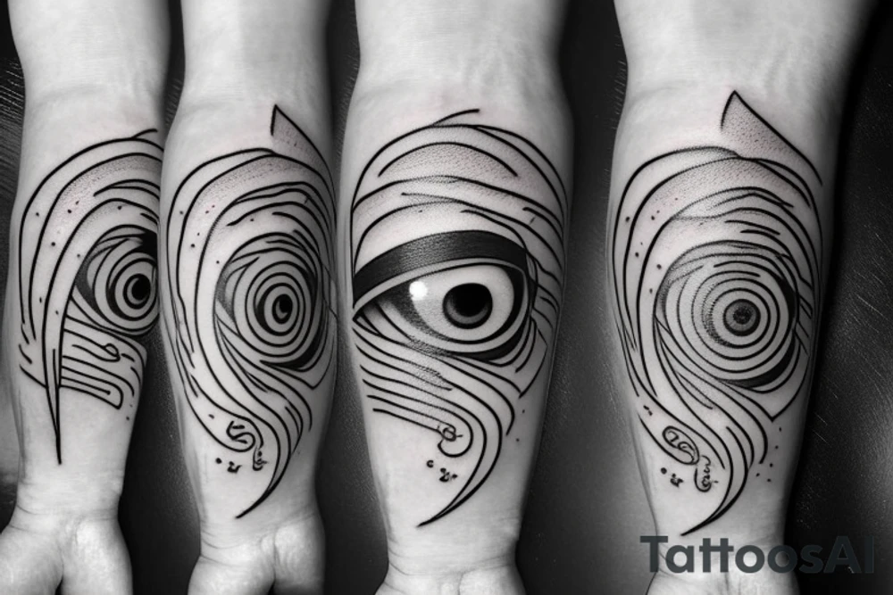 eyes with lightnings underneath tattoo idea