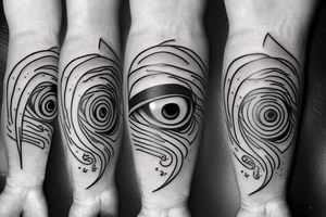 eyes with lightnings underneath tattoo idea