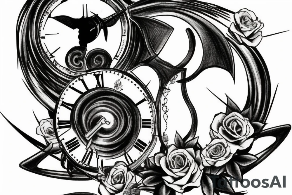 Hourglass with two scythe at the bottom tattoo idea