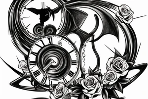 Hourglass with two scythe at the bottom tattoo idea