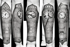 Hourglass with a clock inside tattoo idea