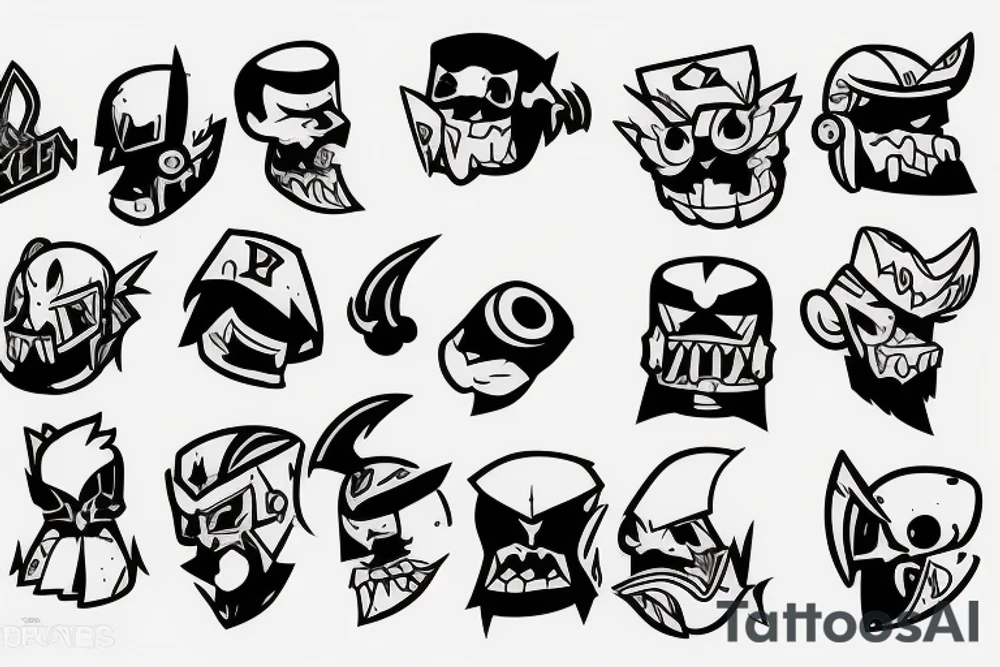 black brawl stars game heroes tattoo idea