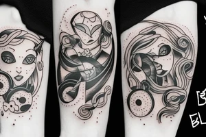 Blackhole and girl tattoo idea