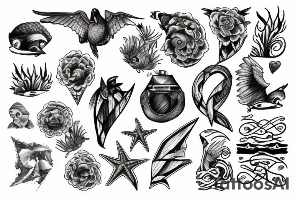 Sea and freedom tattoo idea