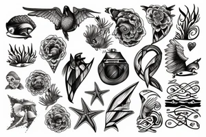 Sea and freedom tattoo idea