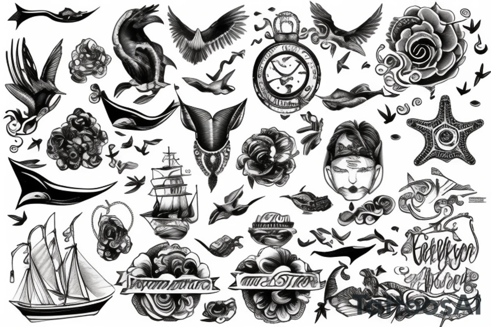 Sea and freedom tattoo idea