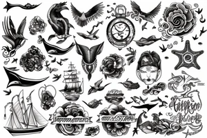 Sea and freedom tattoo idea