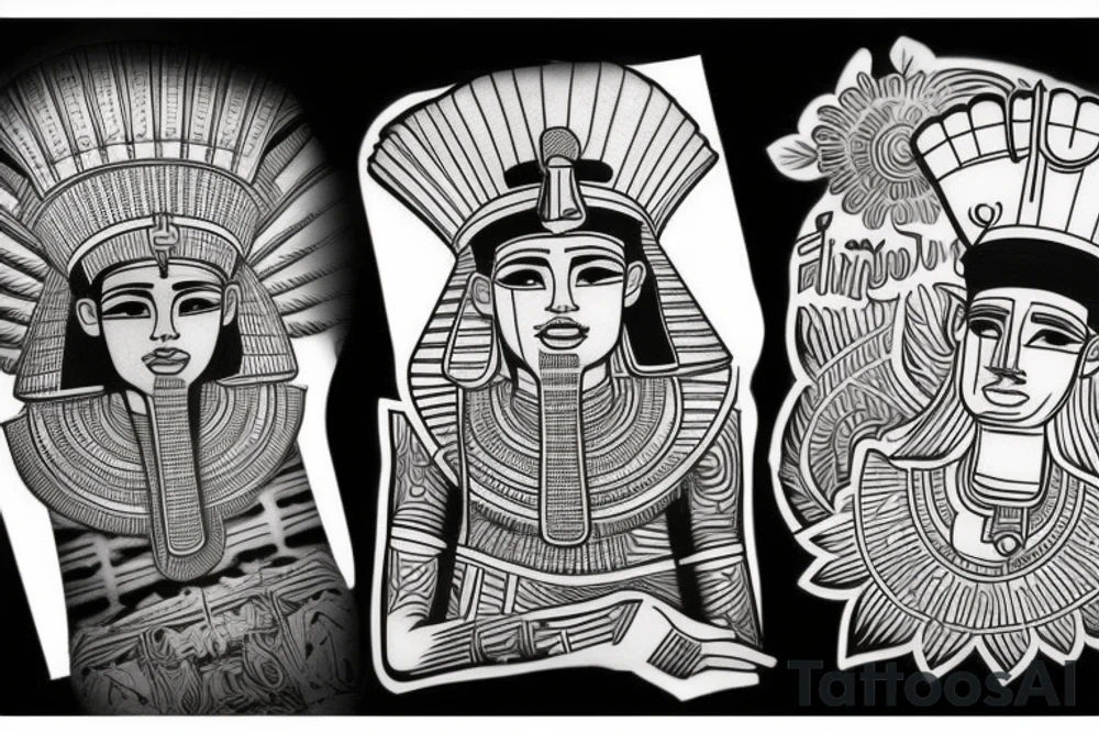 God hórus chest and hat pharaoh tattoo idea